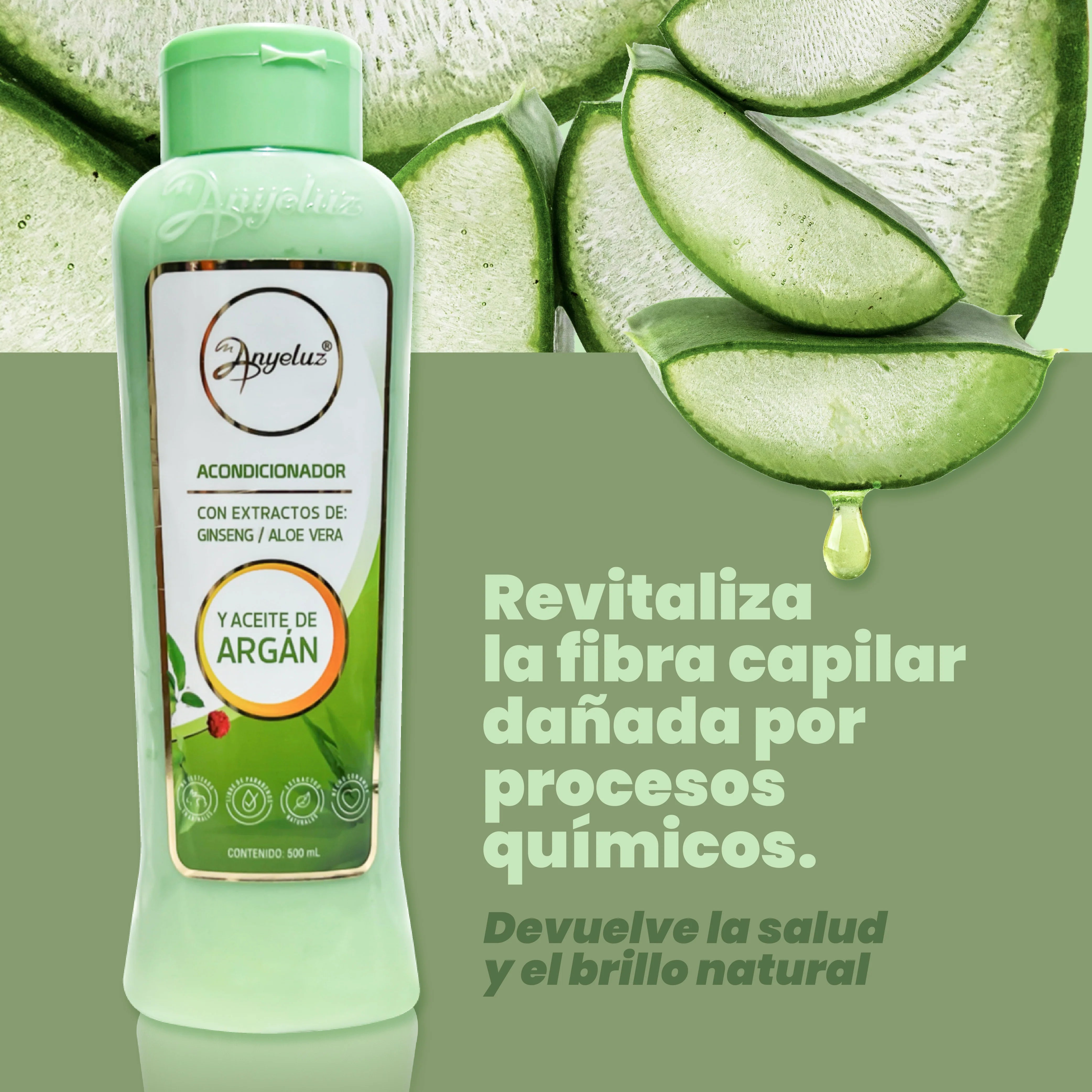 Acondicionador Anyeluz Argán Aloe Suavidad 500 ml Imagen secundaria del producto
