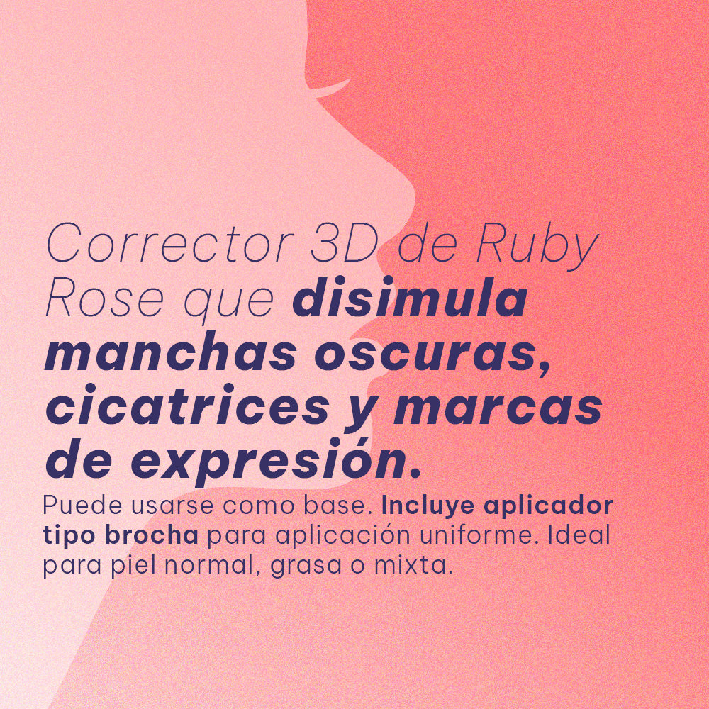 Corrector Ruby Rose Alta Cobertura 13ml nude 3