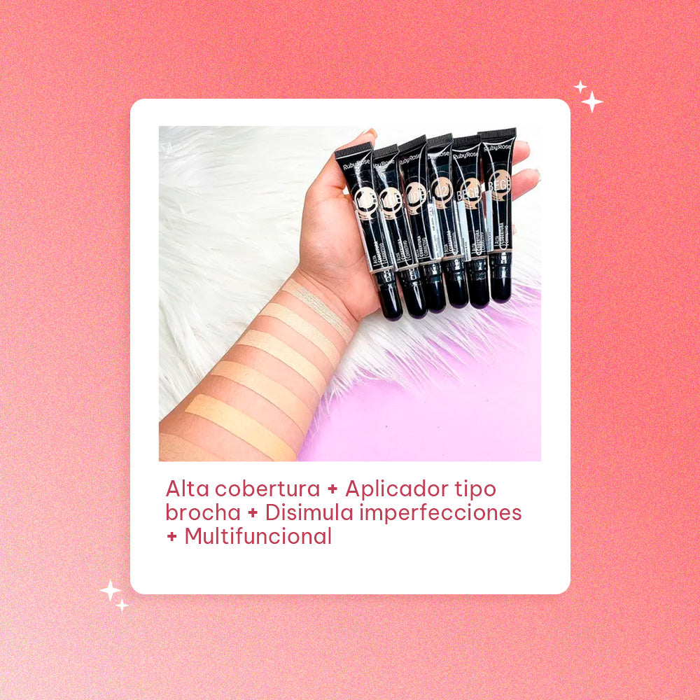 Corrector Ruby Rose Alta Cobertura 13ml nude 3