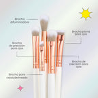 Kit de Brochas Lula Sunshine Suaves y Brillantes 10pcs