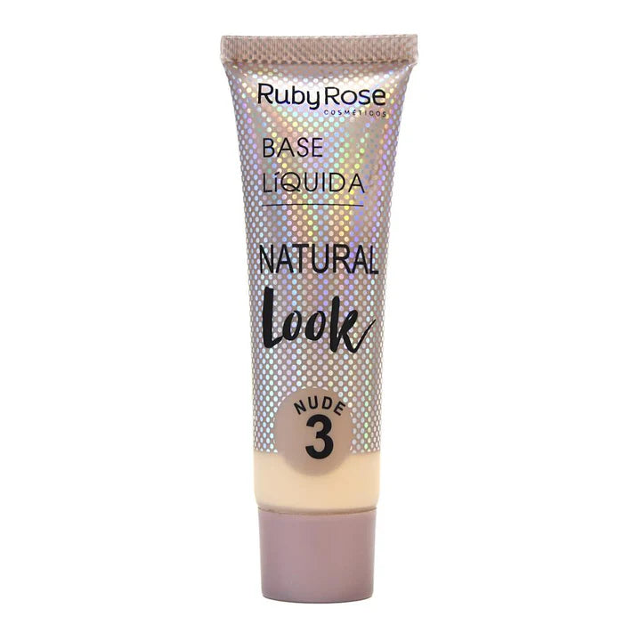 Base Liquida Ruby Rose Natural Look Acabado Radiante 29ml nude 3