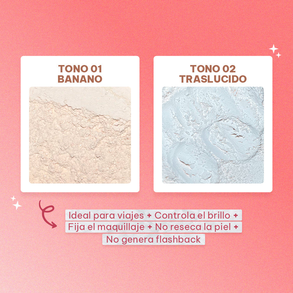 Polvo Suelto Mini Girly Banana y Traslúcido 10g 02 Traslucido Imagen secundaria del producto