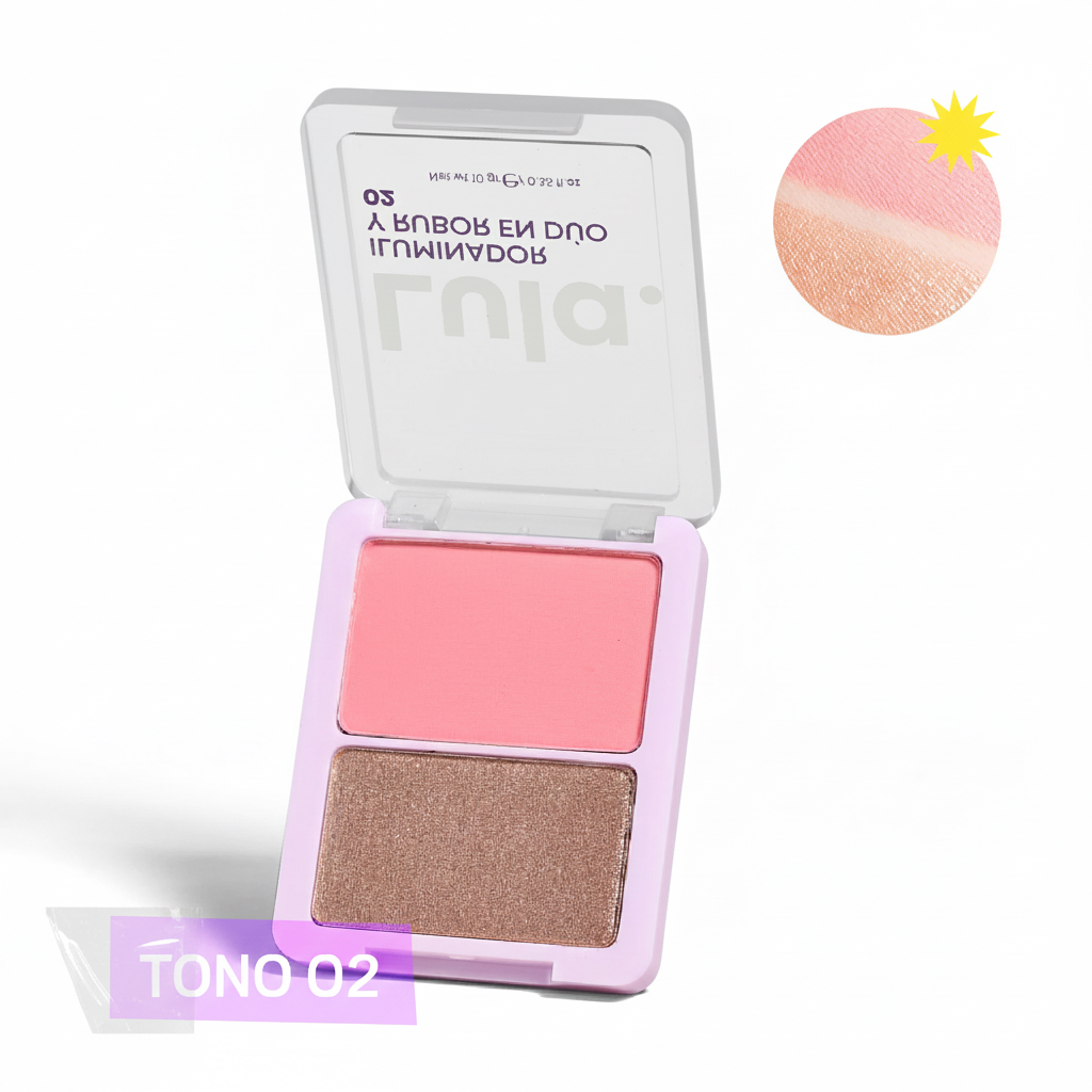Iluminador y Rubor Lula Dúo Brillante y Natural 10g Tono 2 Imagen principal del producto