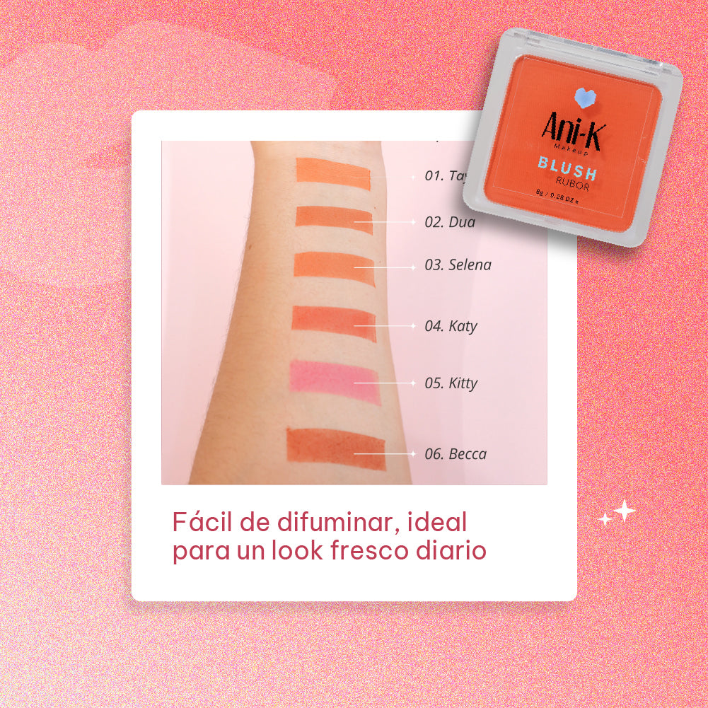Rubor Ani-K compacto polvo sedoso 04 katy