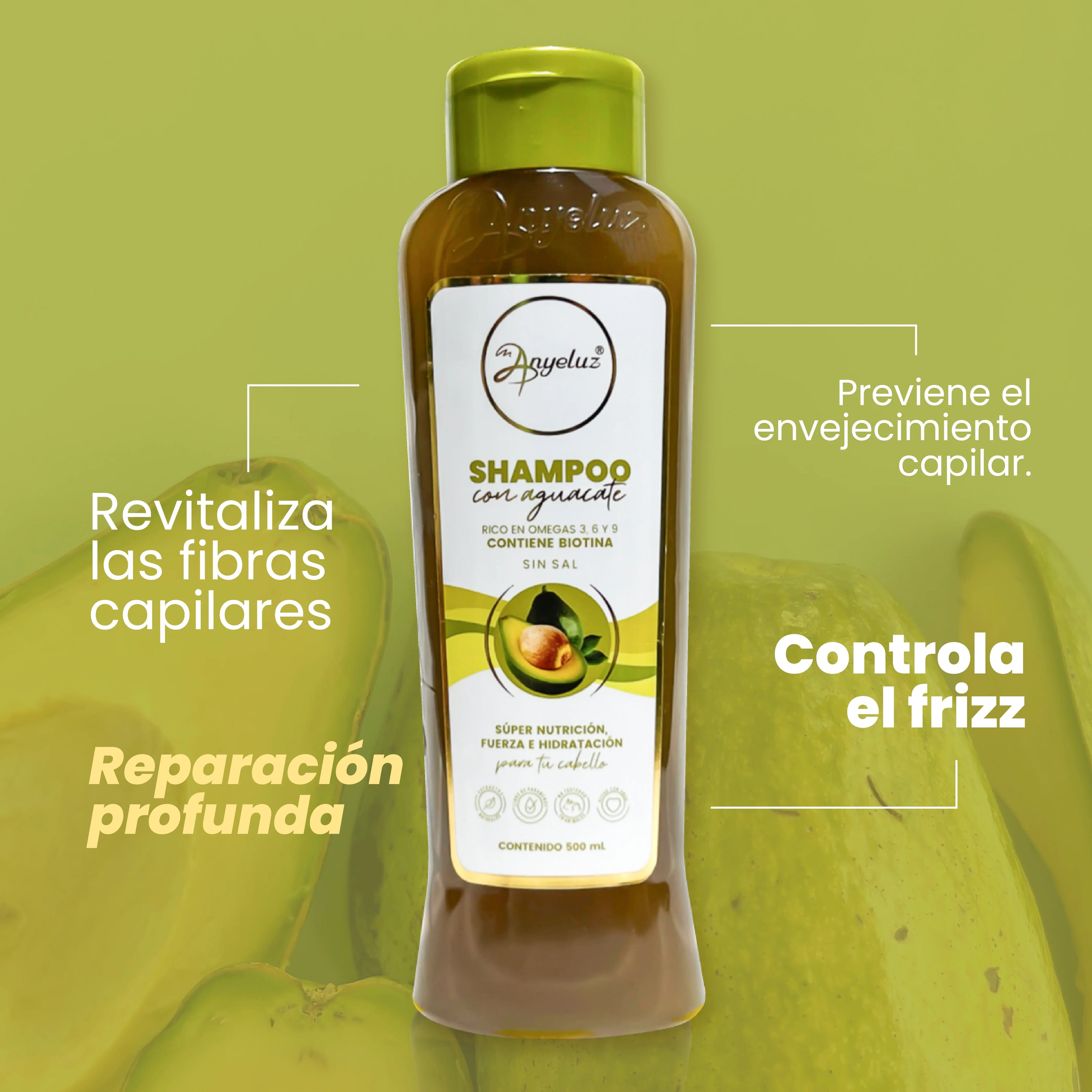 Shampoo Anyeluz Aguacate Nutrición Intensa 500 ml