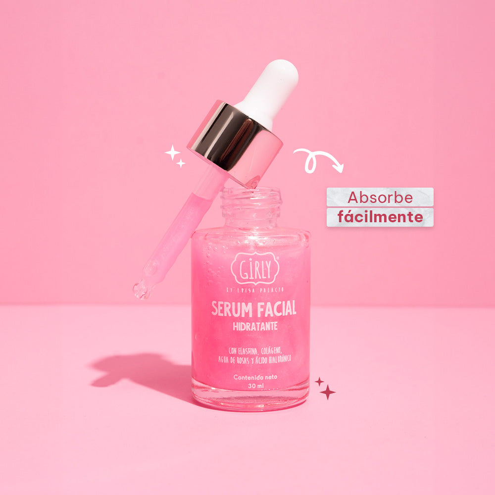 Serum Facial Hidratante Girly con Rosas y Colágeno