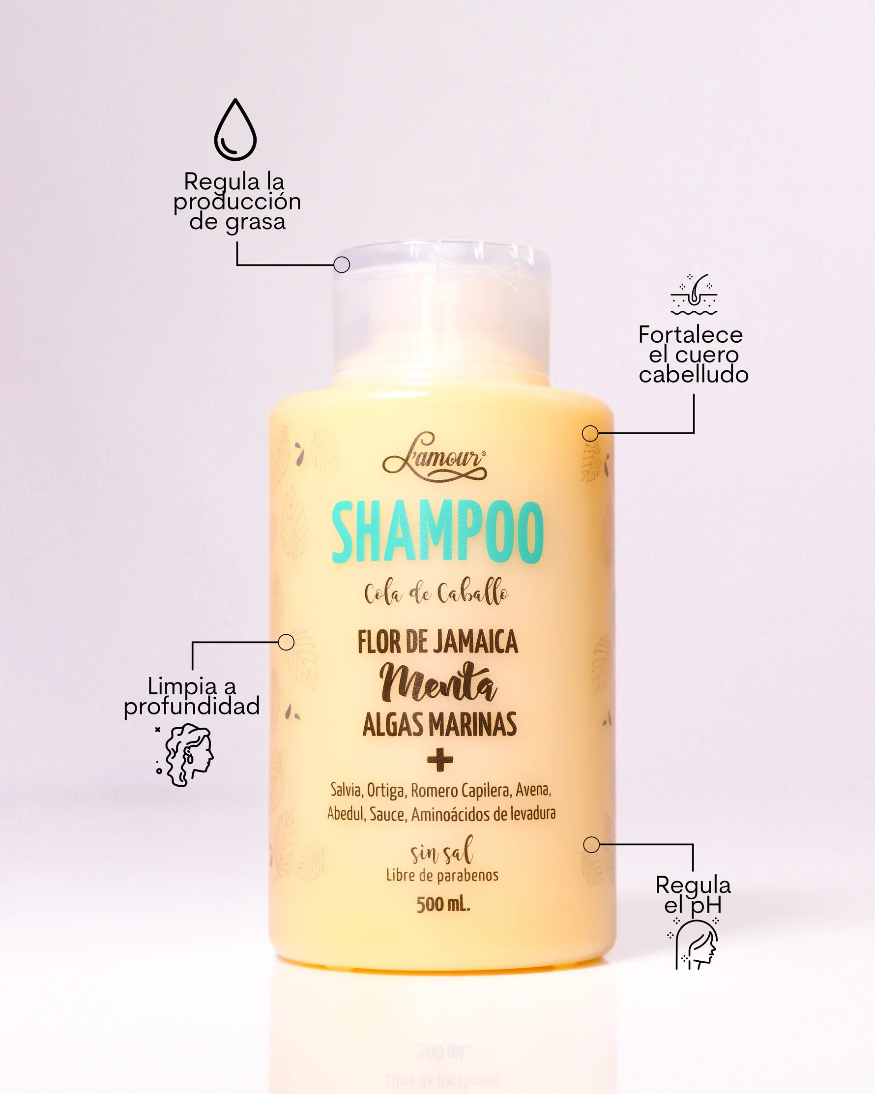 Shampoo Lamour Cola de Caballo Control Grasa 500ml Imagen secundaria del producto