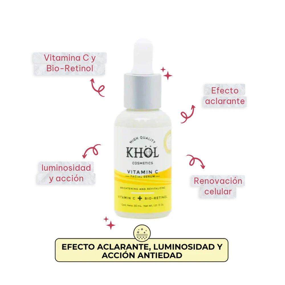 Suero Facial Khöl Vitamina C Bioretinol Aclarante 20ml Imagen secundaria del producto