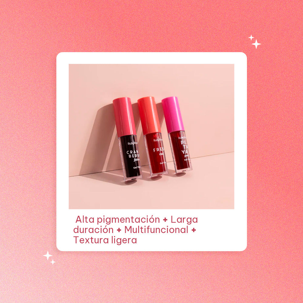 Tinta Labial Ruby Rose Gel Tint Color Vibrante 3.5ml fresh red