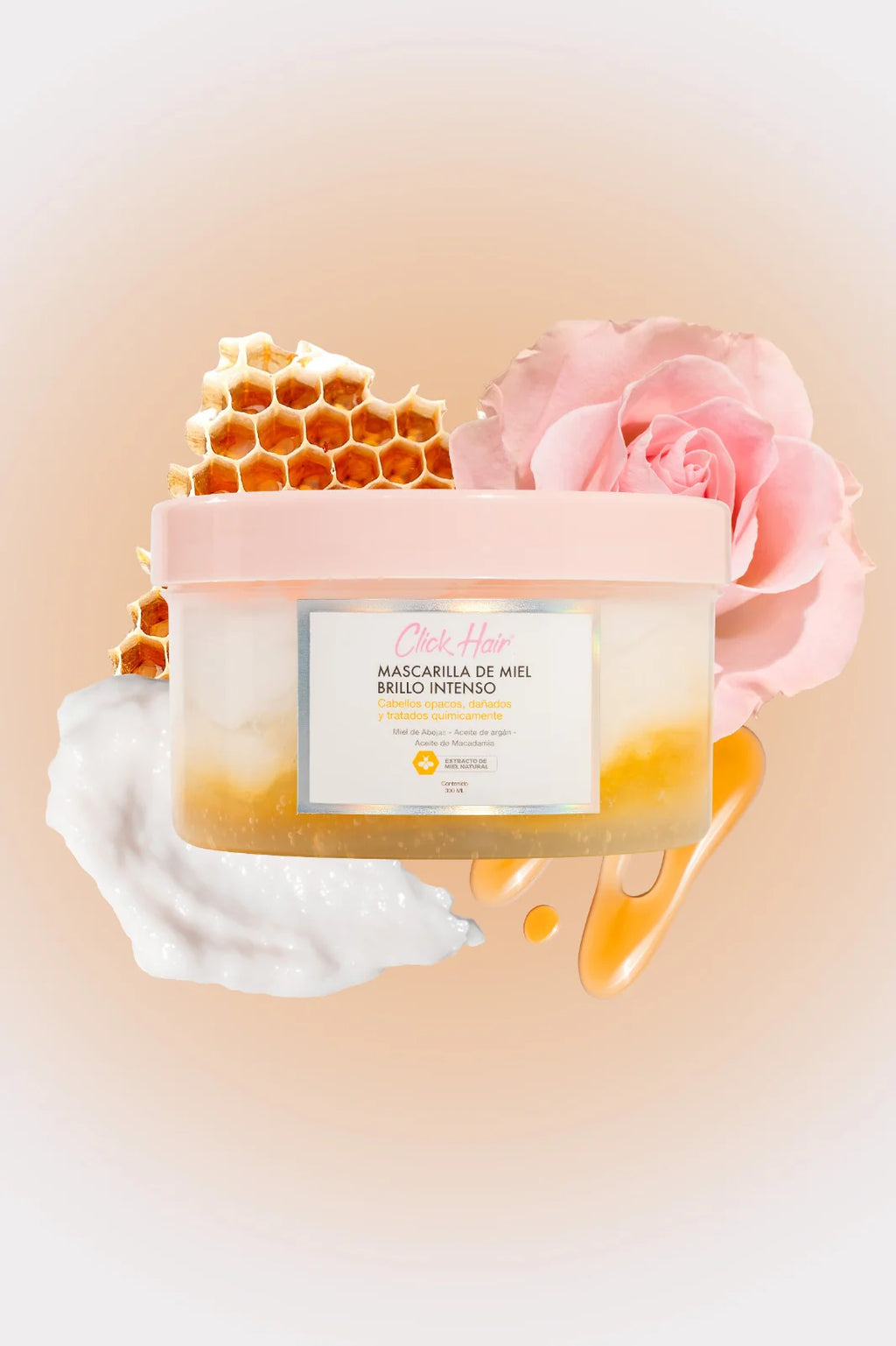 Mascarilla Click Hair Miel Brillo Intenso Reparadora 300ml