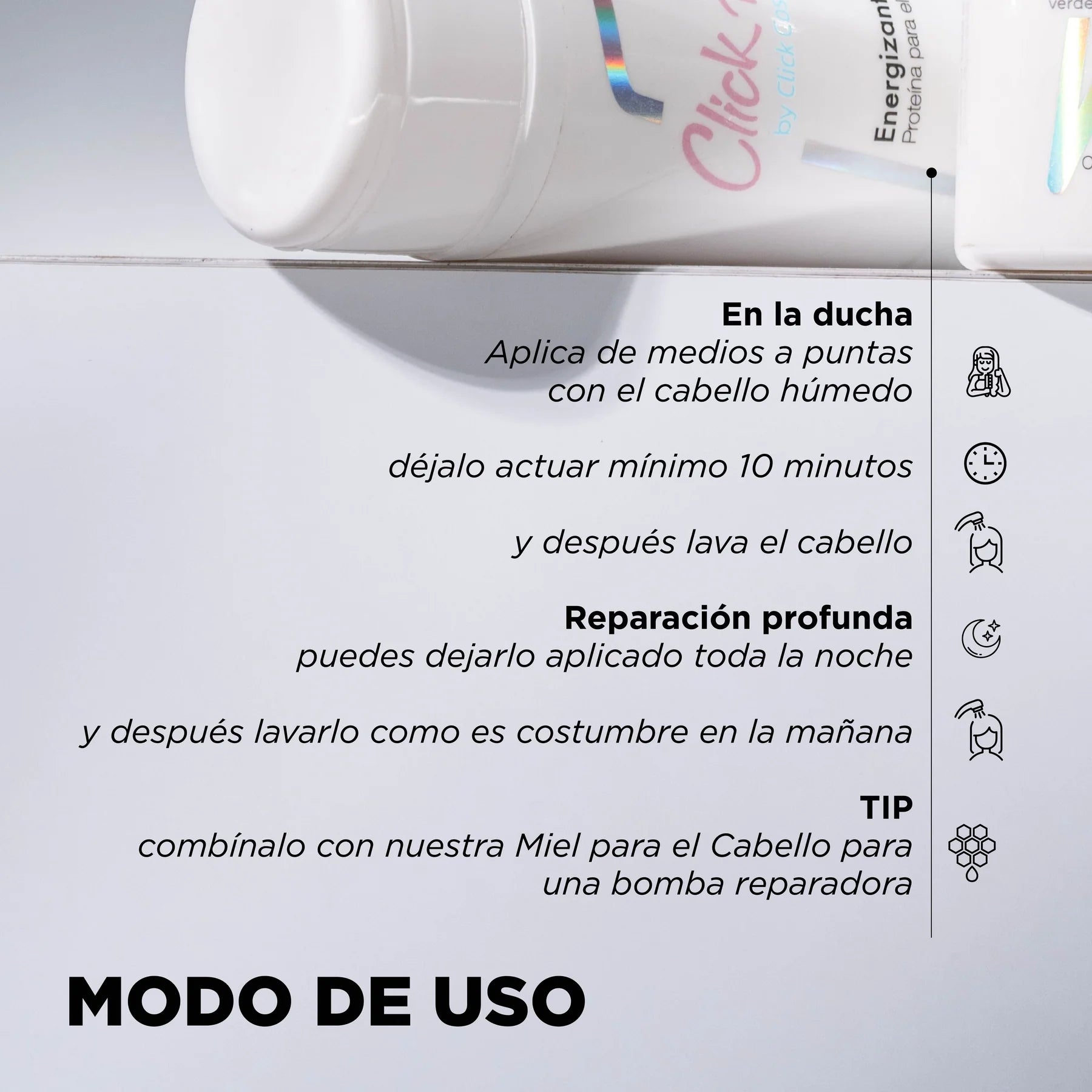 Tratamiento Click Hair Energizante Crecimiento y Reparación 300ml Imagen secundaria del producto