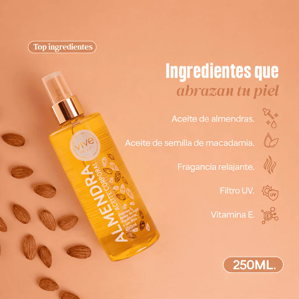 Aceite Corporal Vive Beauty Almendras Nutritivo 250ml