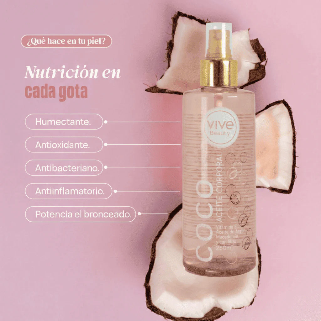 Aceite Corporal Vive Beauty Coco Hidratante 250ml